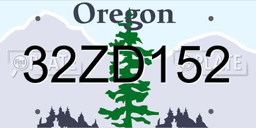32ZD152 Oregon License Plate