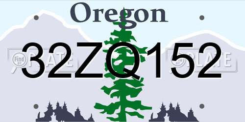 32ZQ152 Oregon License Plate