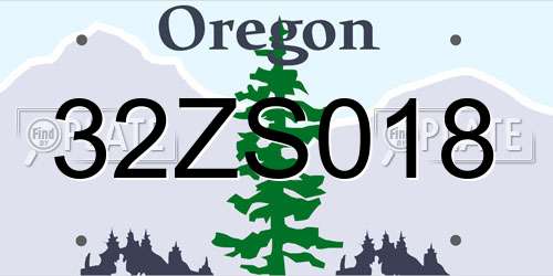 32ZS018 Oregon License Plate