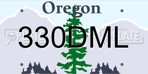 330DML Oregon License Plate