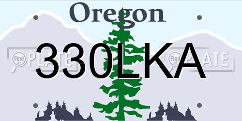 330LKA Oregon License Plate