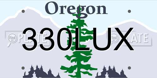 330LUX Oregon License Plate