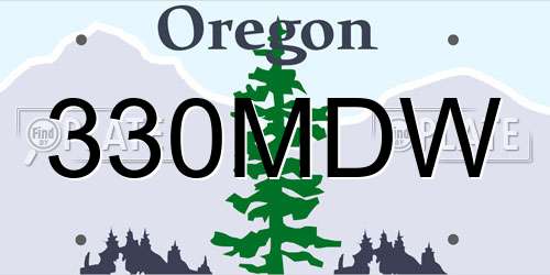 330MDW Oregon License Plate