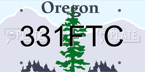 331FTC Oregon License Plate