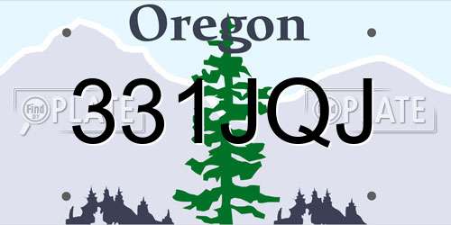 331JQJ Oregon License Plate