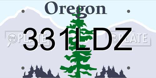 331LDZ Oregon License Plate