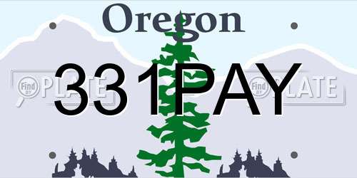 331PAY Oregon License Plate