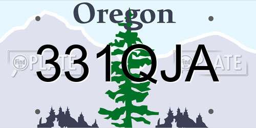 331QJA Oregon License Plate