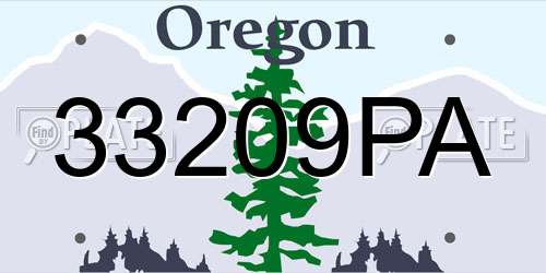 33209PA Oregon License Plate