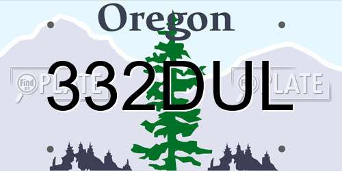 332DUL Oregon License Plate