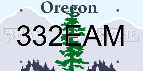 332EAM Oregon License Plate