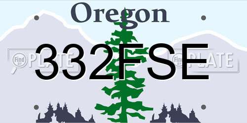 332FSE Oregon License Plate