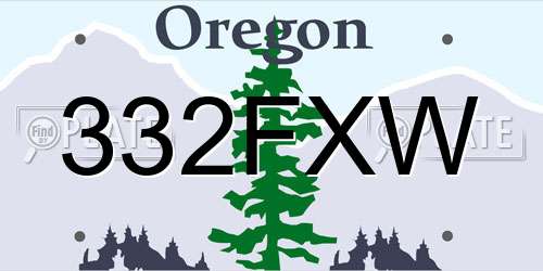 332FXW Oregon License Plate