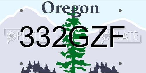 332GZF Oregon License Plate