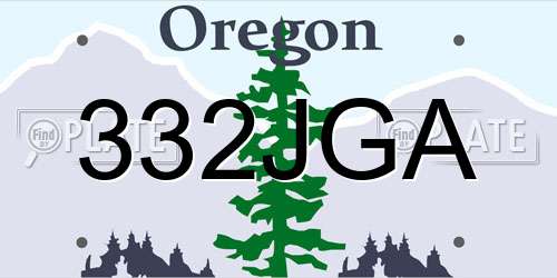 332JGA Oregon License Plate