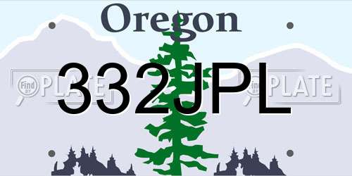 332JPL Oregon License Plate