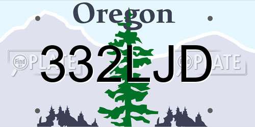 332LJD Oregon License Plate