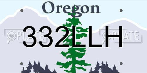 332LLH Oregon License Plate