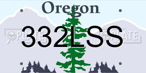 332LSS Oregon License Plate