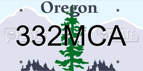 332MCA Oregon License Plate