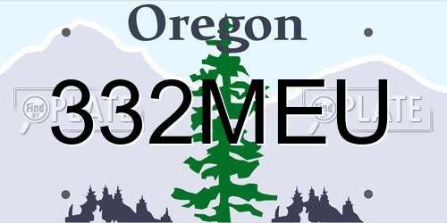332MEU Oregon License Plate