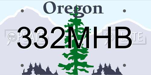 332MHB Oregon License Plate
