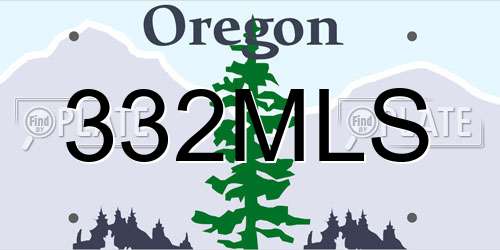 332MLS Oregon License Plate