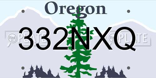 332NXQ Oregon License Plate