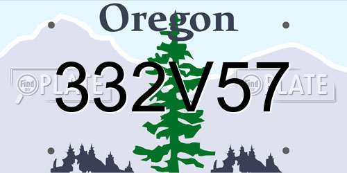 332V57 Oregon License Plate