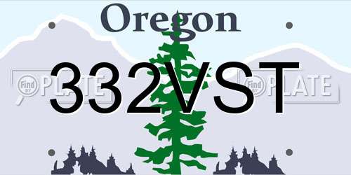 332VST Oregon License Plate