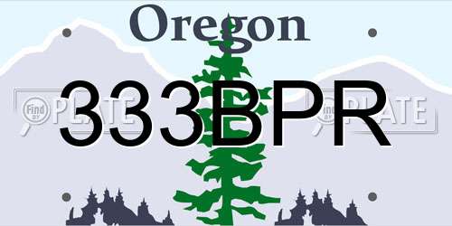 333BPR Oregon License Plate
