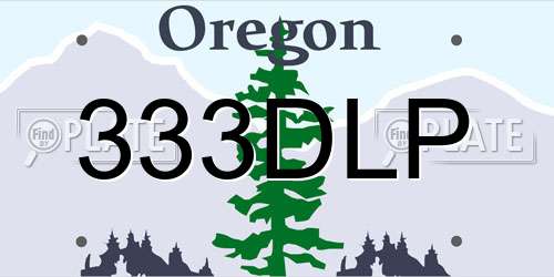 333DLP Oregon License Plate