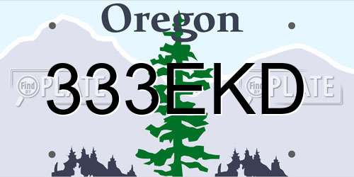 333EKD Oregon License Plate