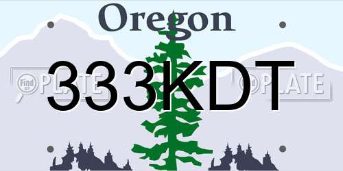 333KDT Oregon License Plate