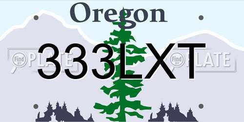 333LXT Oregon License Plate