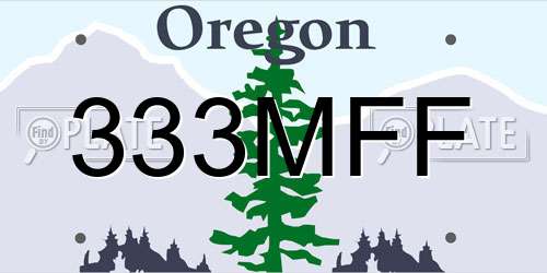 333MFF Oregon License Plate