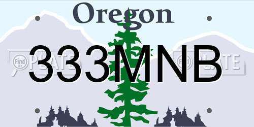 333MNB Oregon License Plate
