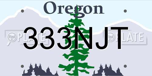333NJT Oregon License Plate