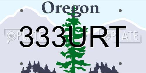333URT Oregon License Plate
