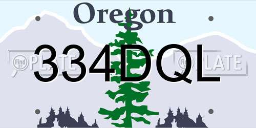 334DQL Oregon License Plate
