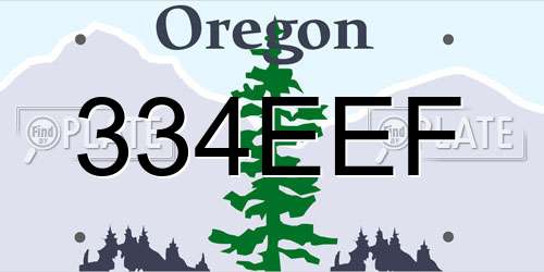 334EEF Oregon License Plate