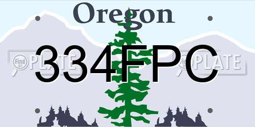 334FPC Oregon License Plate
