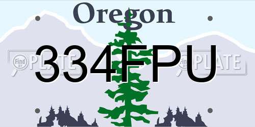 334FPU Oregon License Plate