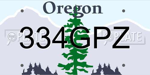 334GPZ Oregon License Plate