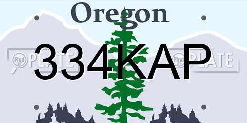 334KAP Oregon License Plate