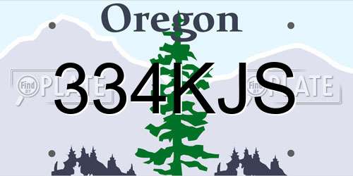 334KJS Oregon License Plate