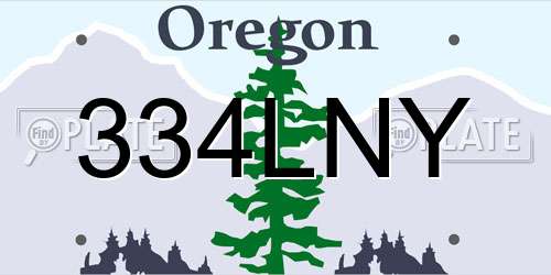 334LNY Oregon License Plate