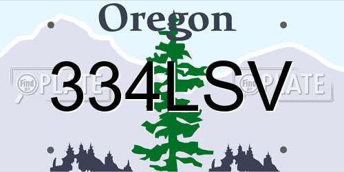 334LSV Oregon License Plate