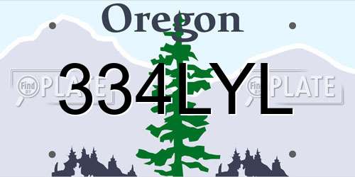 334LYL Oregon License Plate