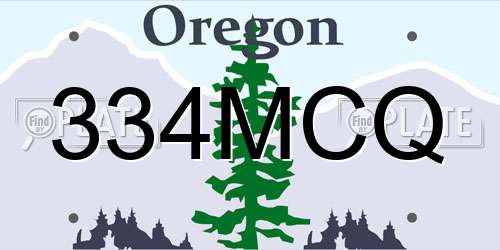 334MCQ Oregon License Plate